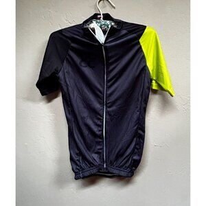 Invista Unisex Coolmax Zip Up Short Sleeve Cycling Shirt Medium Black/Green New